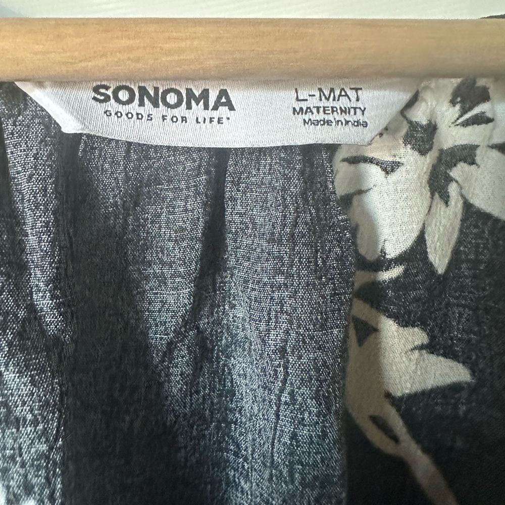 Sonoma Black Floral Long Sleeve Dress- Maternity - Picture 2 of 3